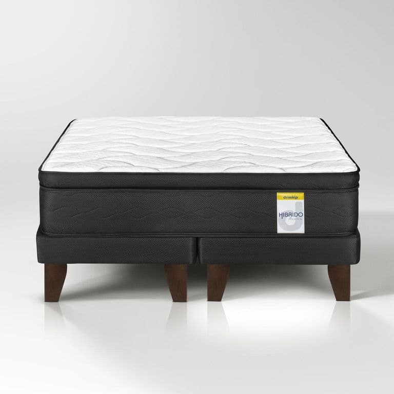 Cama Europea 2 plazas Europea Hibrido Premium Negro