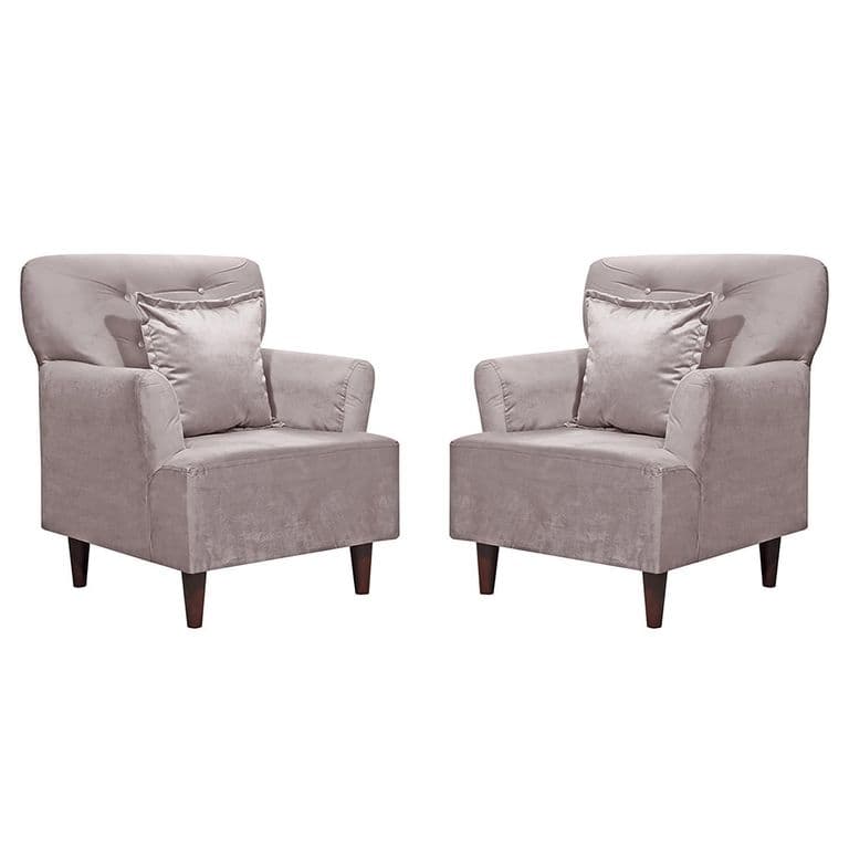 Set 2 Poltronas 1 cuerpo York 75x92x55 cm Beige