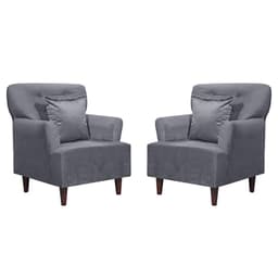 Set 2 Poltronas 1 cuerpo York 75x92x55 cm Gris Oscuro