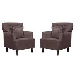 Set 2 Poltronas 1 cuerpo York 75x92x55 cm Chocolate