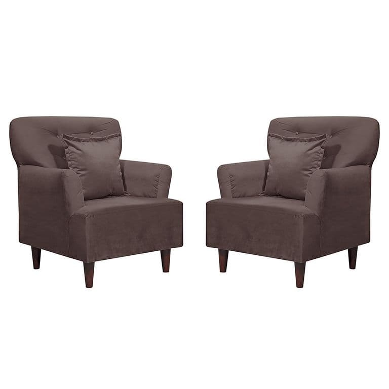 Set 2 Poltronas 1 cuerpo York 75x92x55 cm Chocolate
