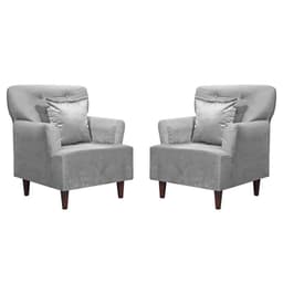 Set 2 Poltronas 1 cuerpo York 75x92x55 cm Gris