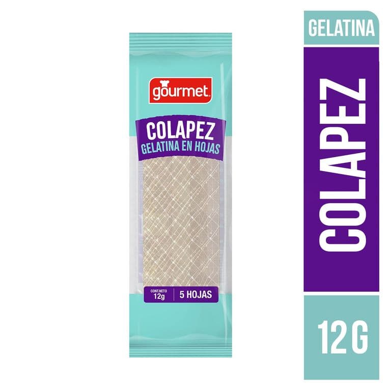 Gelatina Sin Sabor en Hojas Colapez 12 GR