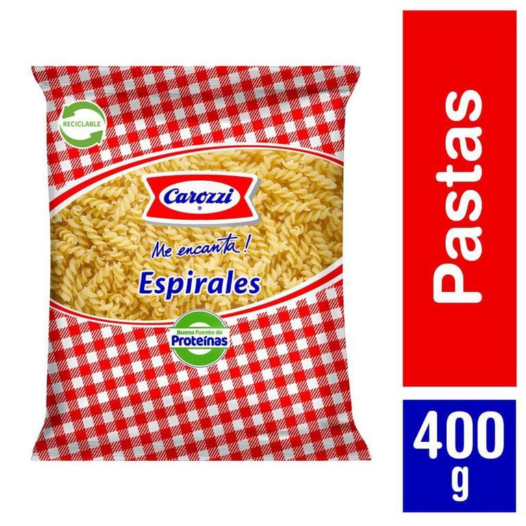 Pasta Espirales Carozzi 400 g