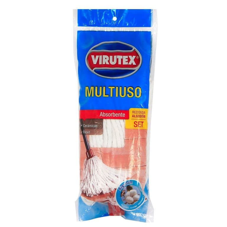 Mopa Redonda de Algodon Virutex Absorbente Multiuso 1 Un