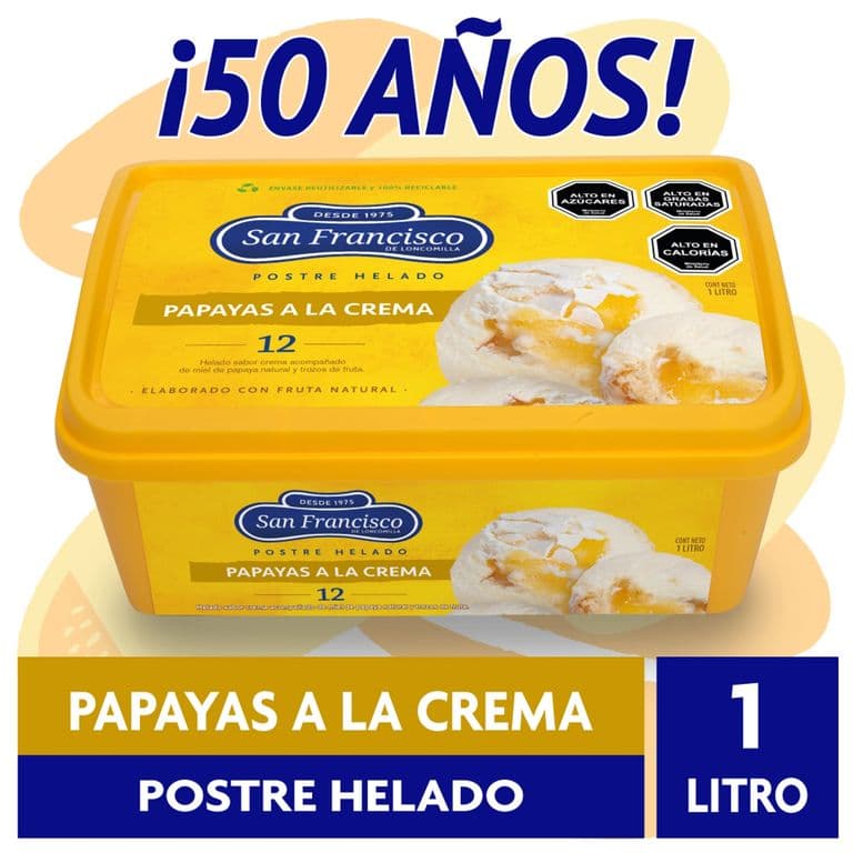HELADO PAPAYAS CREMA 1 LT..