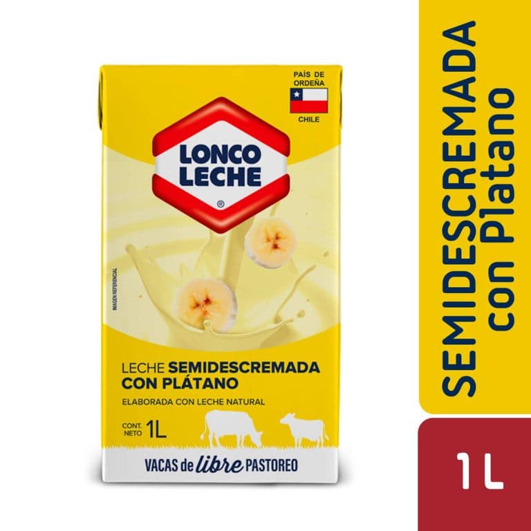 Leche Semidescremada Sabor Platano 1 LT