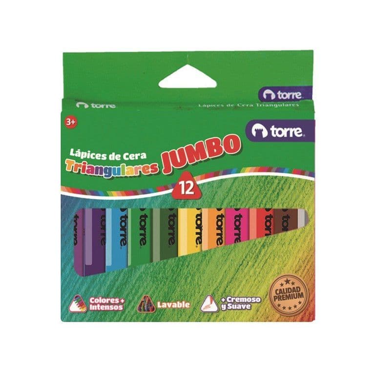 Lapiz Cera 12 Colores Triangulares UN