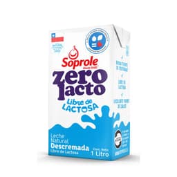 Leche Descremada Natural Sin Lactosa Zerolacto Soprole 1 lt