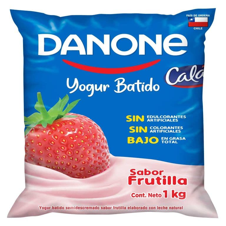 Yoghurt Batido Bolsa Frutilla Danone 1 kg