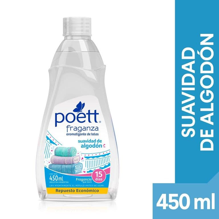 Repuesto Aromatizante Telas Fraganza Sedosa Primavera Poett 450 ml