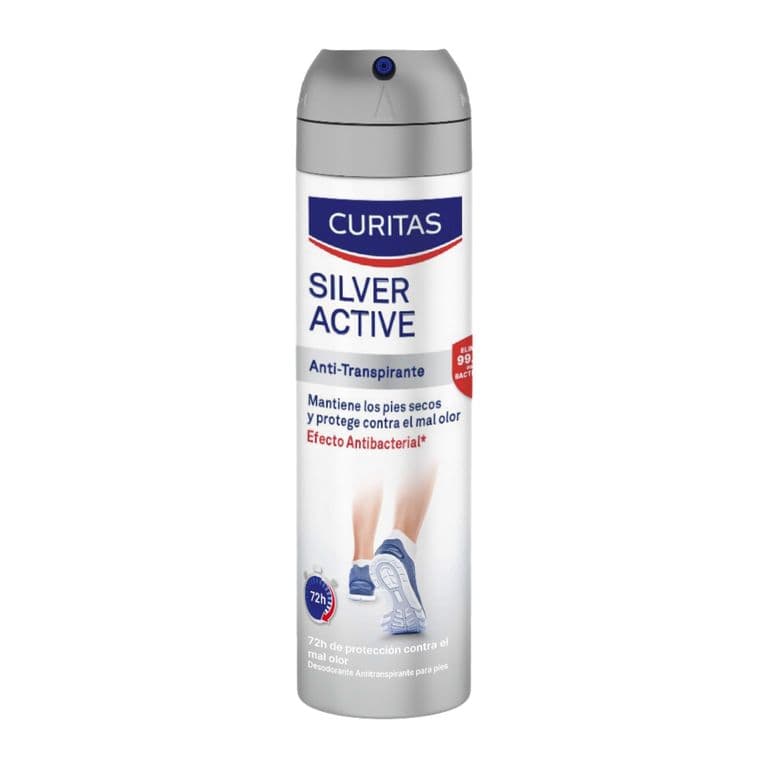 Spray Antitranspirante Para Pies Silver Active Curitas 150 ml