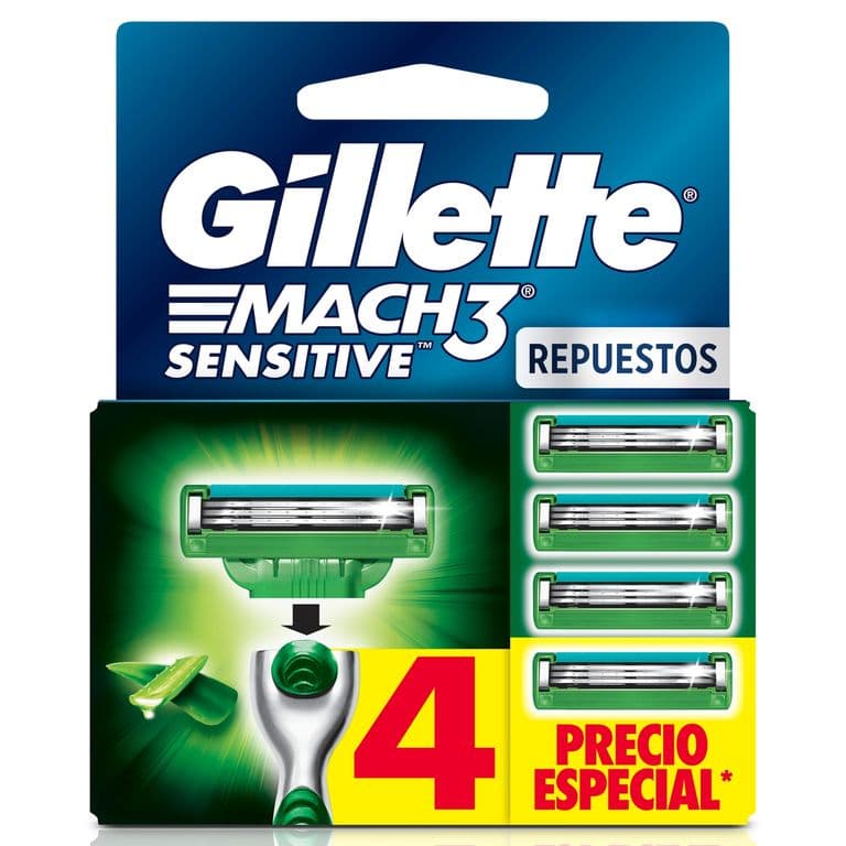 Repuestos Mach3 Sensitive con Aloe Gillette 4 un