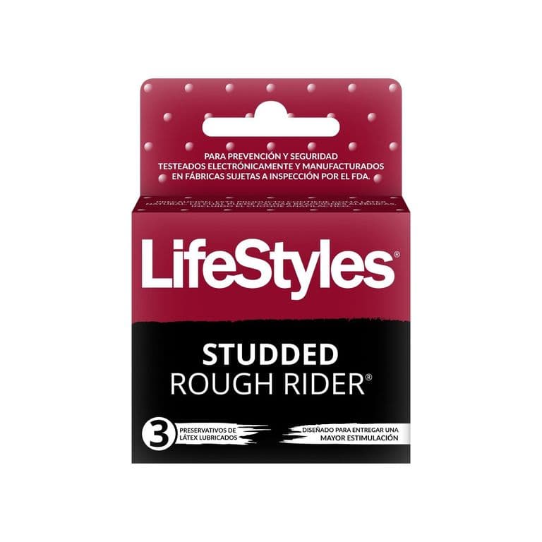 Preservativos con Latex Lifestyles Studded Rough Rider 3 Un