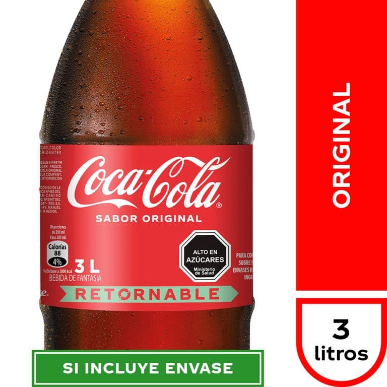 Bebida Coca Cola Original Retornable 3 L 3 LT