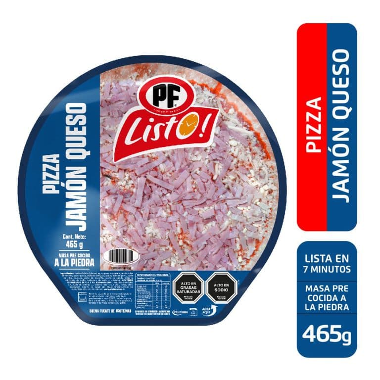 Pizza Jamon Queso Masa a la Piedra PF Listo 465 g