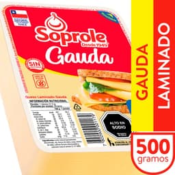 Queso Gauda Laminado Resellable Soprole 500 gr