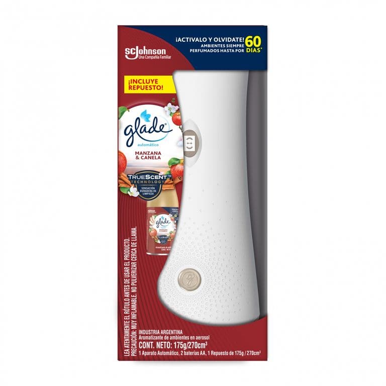 Desodorante Ambiental Glade Automatico Manzana y Canela  + Repuesto 175 g