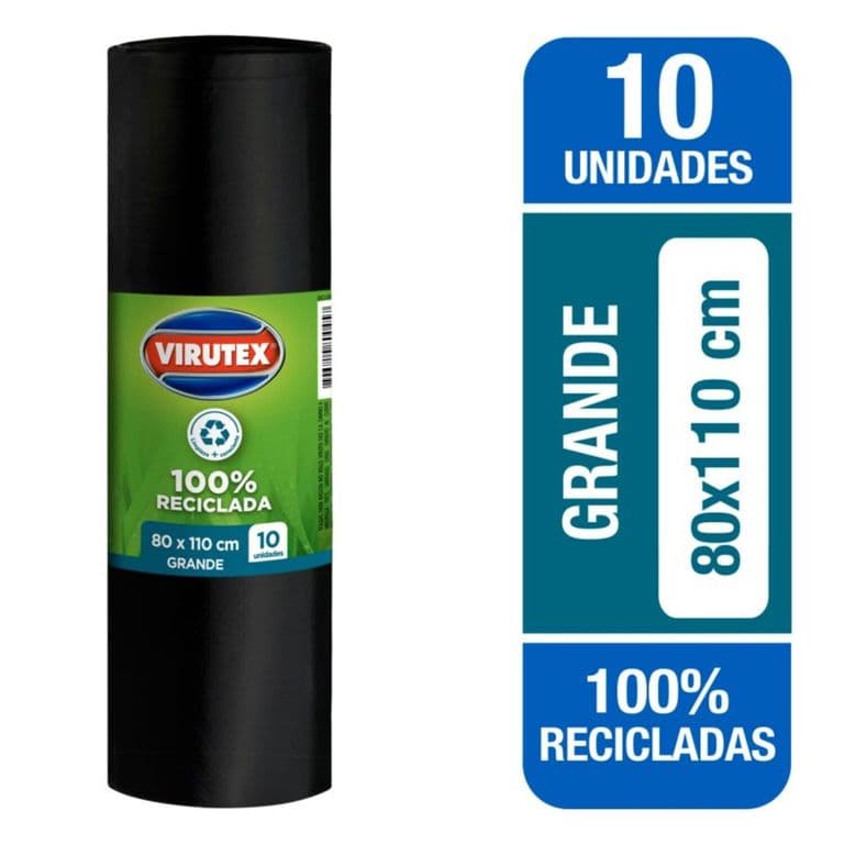 Bolsa Biodegrabale Grande Virutex Rollo 80x110 cm 10 Un