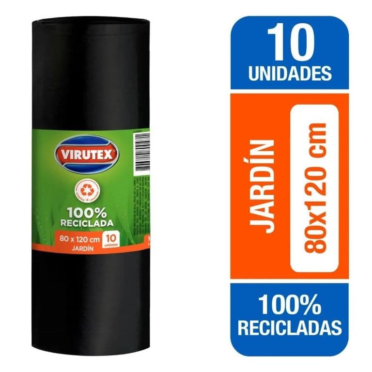 Bolsa Biodegrabale para Jardin Virutex Rollo 80x120 cm 10 Un