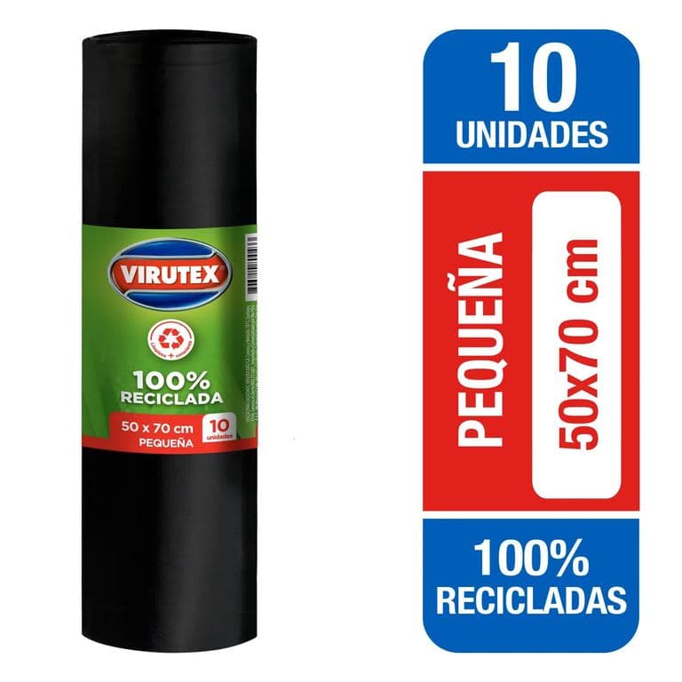 Bolsa Biodegrabale Pequena Virutex Rollo 50x70 cm 10 Un