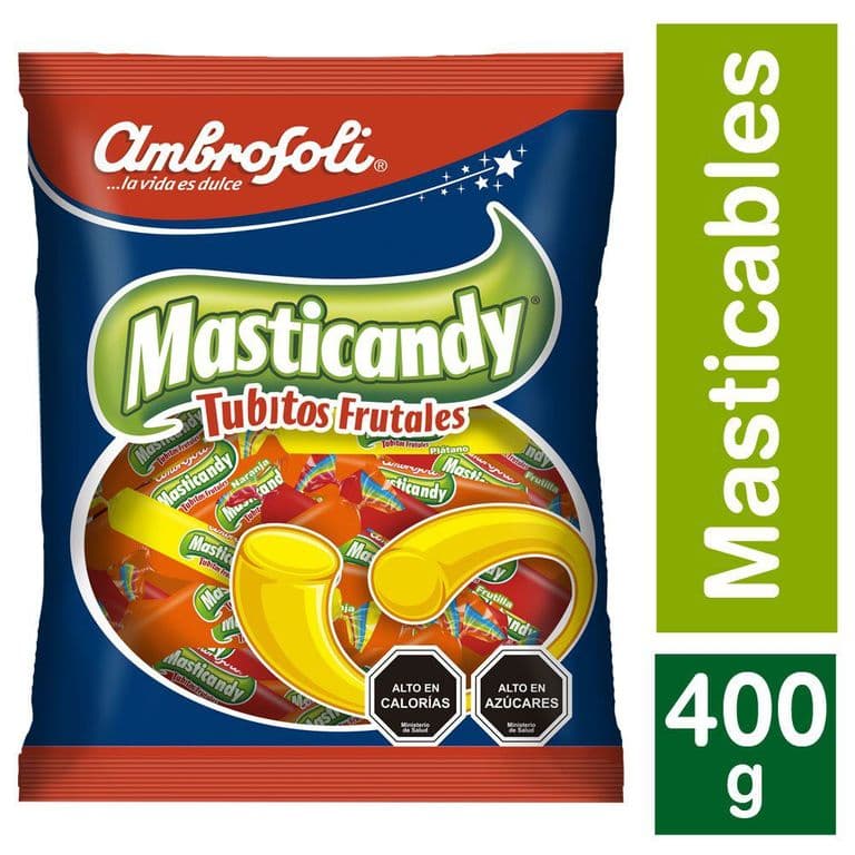 Caramelos Masticandy Tubitos Frutales Ambrosoli 400 g