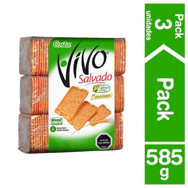 Galleta Vivo Salvado de Trigo Tripack 585 g