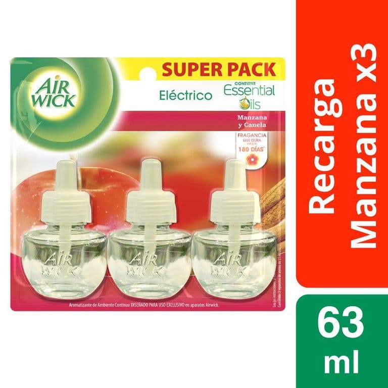 Desodorante Electrico Recarga Manzana y Canela 63 ML