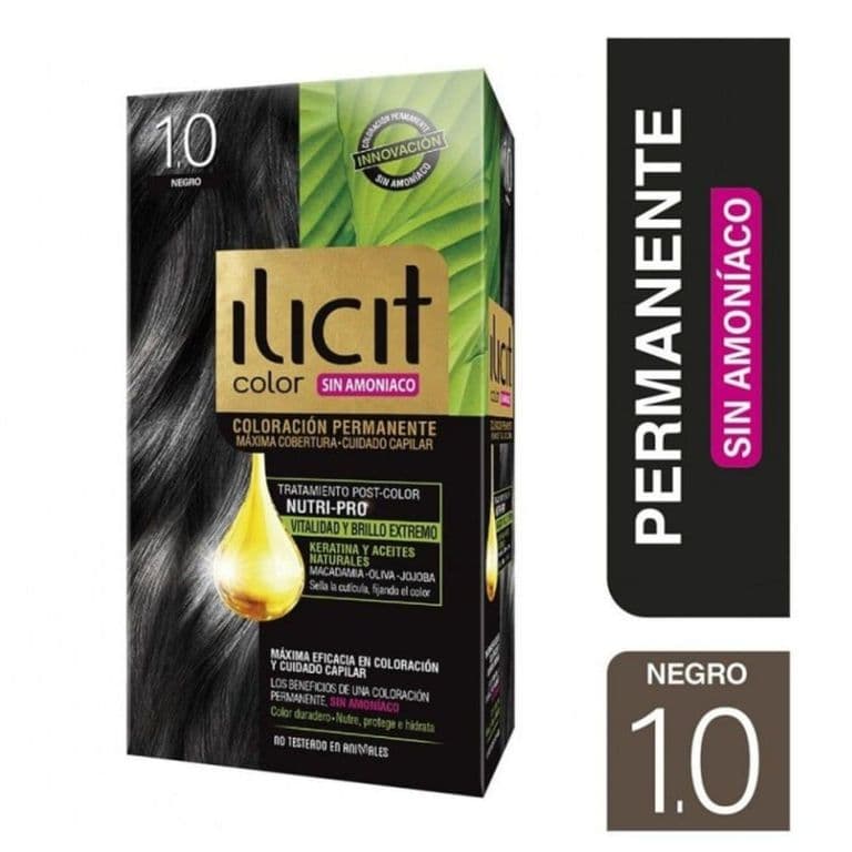 Tintura para el Cabello Sin Amoniaco Negro 1.0 Ilicit 60 g