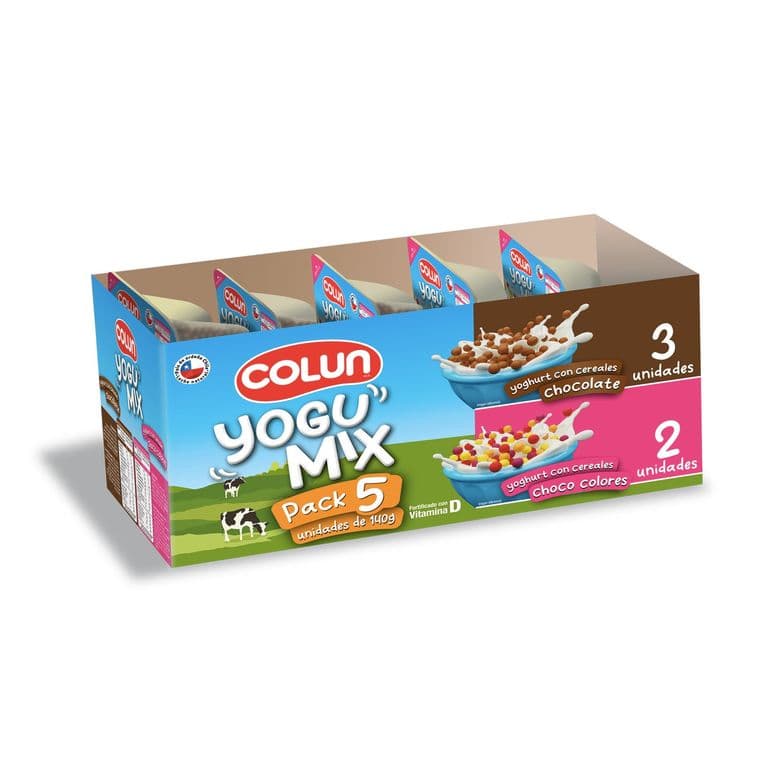 Pack Yoghurt Yogumix Natural Cereales Chocolate y Choco Colores 5 X 140 GR