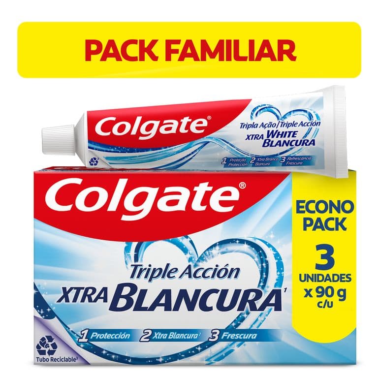 Pasta de Dientes Triple Accion Extra Blanco 3 x 75 ML