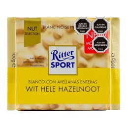 Barra de Chocolate Blanco con Avellanas Ritter Sport 100 gr