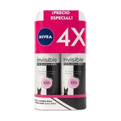 Pack 4X Desodorante Spray Black & White Clear 600 ML