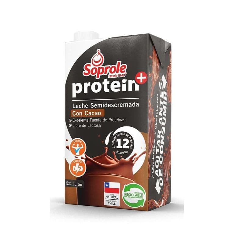 Leche Semidescremada Protein+ Sabor Chocolate Soprole 1 lt