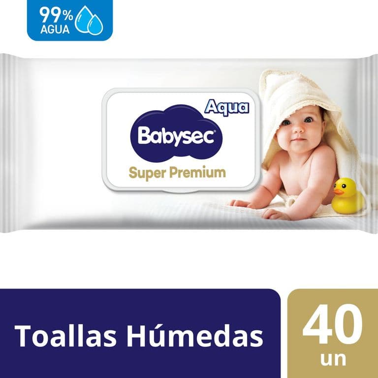 Toallitas Humedas Super Premium 99% Agua Babysec 40 un