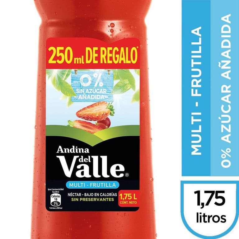 Nectar Andina del Valle Light Sabor Multi Frutilla 1.75 L