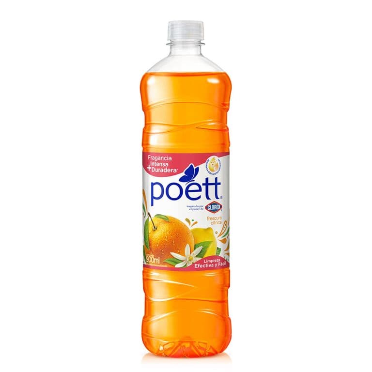 Limpiador Desinfectante de Pisos Poett Frescura Citrica Botella 900 ml