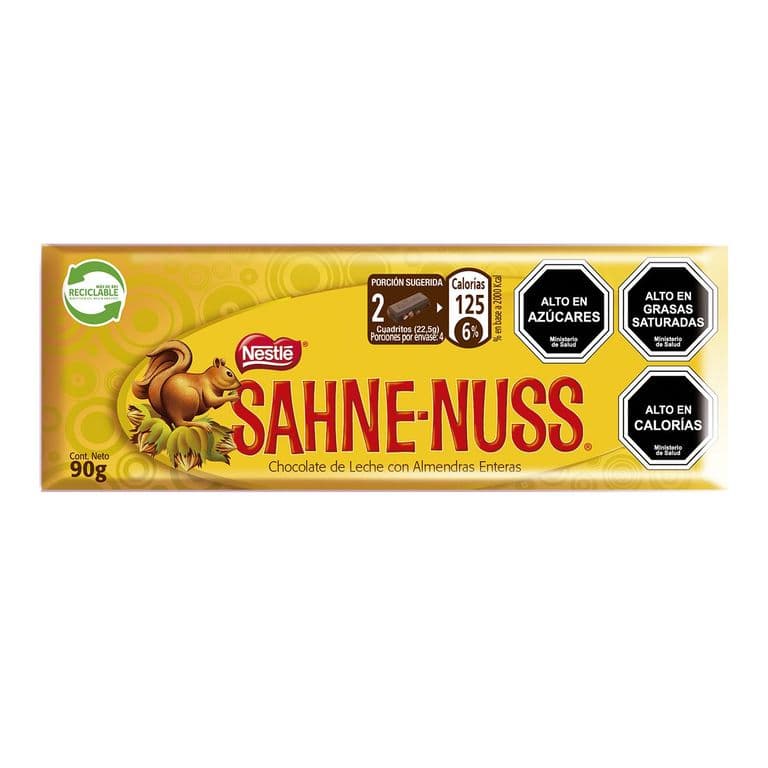 Chocolate con Almendras Sahne Nuss Barra 90 g