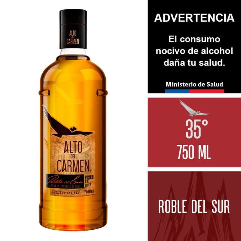 Pisco Alto del Carmen Roble del Sur 35 750 cc 750 ML