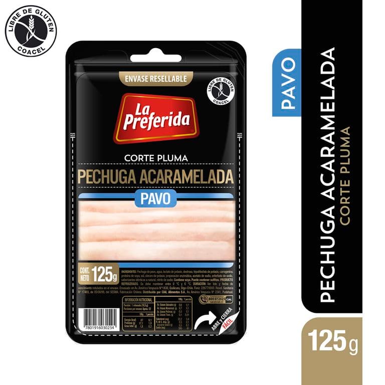 Pechuga Acaramelada Corte Pluma La Preferida 125 gr