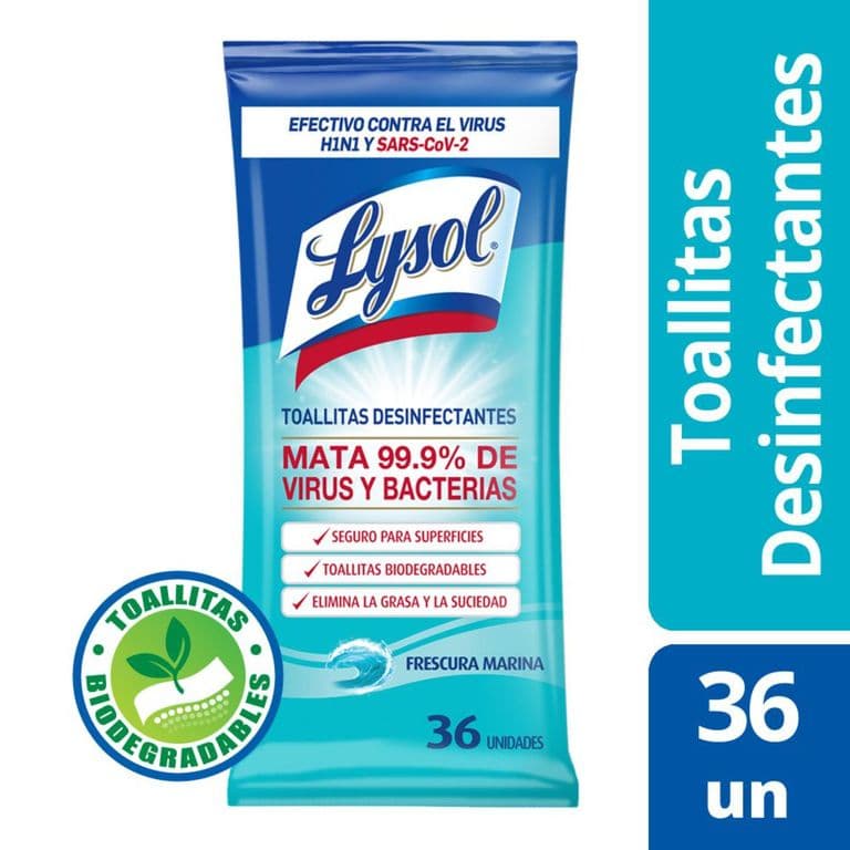 Toallas Humedas Desinfectantes Biodegradables Marina 36 un
