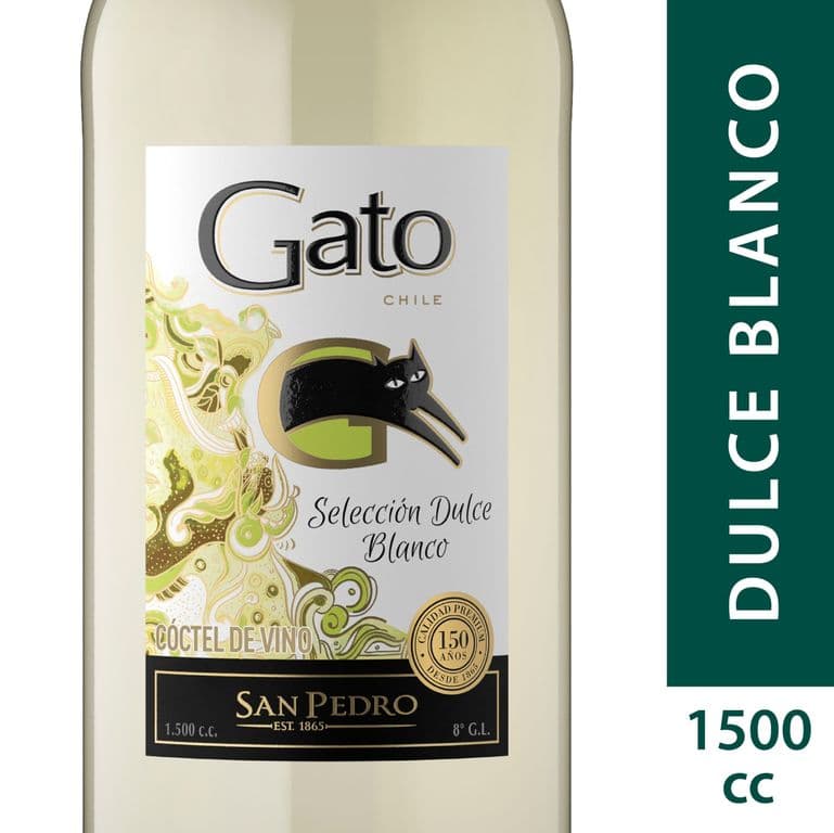 Coctel Vino Blanco Dulce Gato 8 1500 cc 1.5 LT