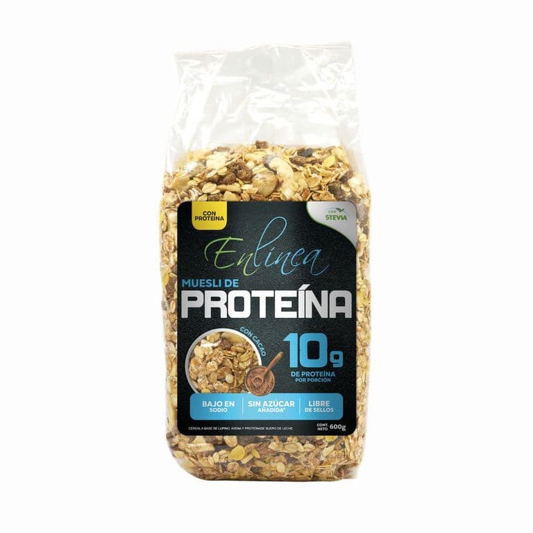 Muesli de Proteina Sabor a Cacao y sin Azucar 600 GR