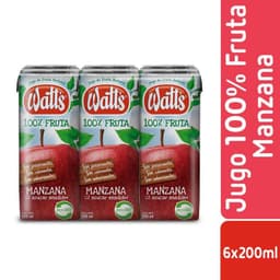Jugo 100% Manzana 6 X 200 ML