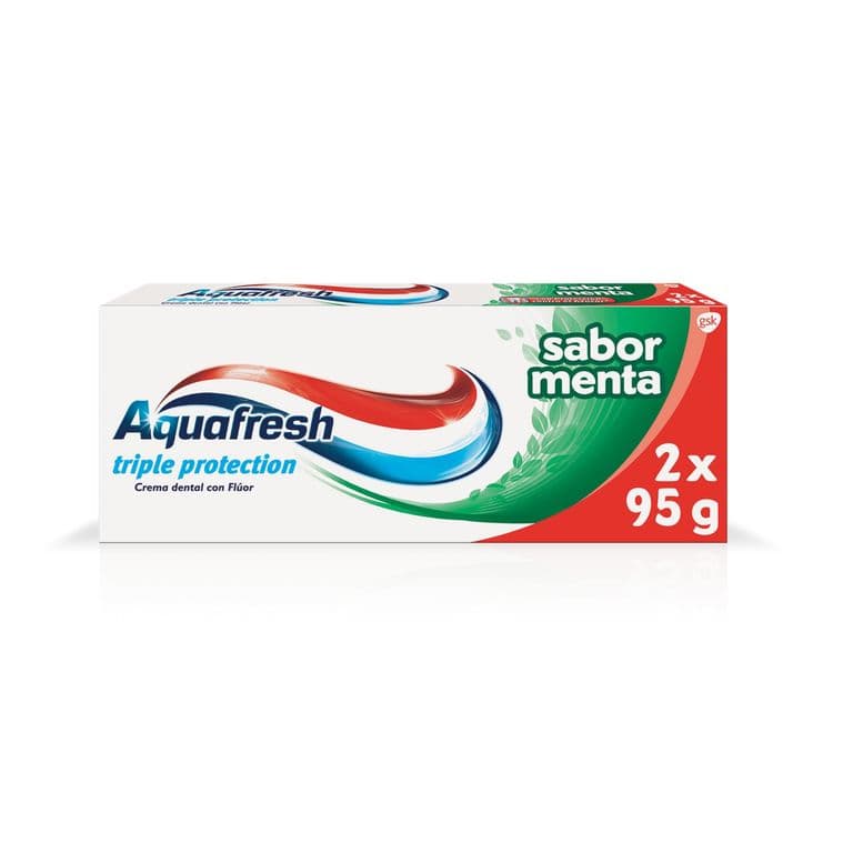 Pack Cremas Dentales Aquafresh Sabor Menta 2 x 95 g
