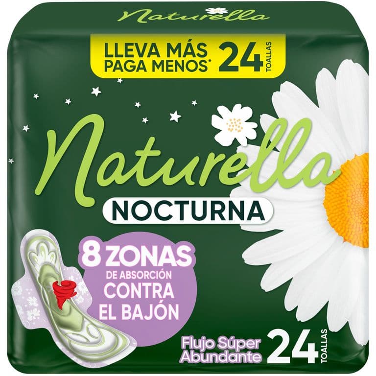 Toallas Femeninas Nocturna Naturella 24 un