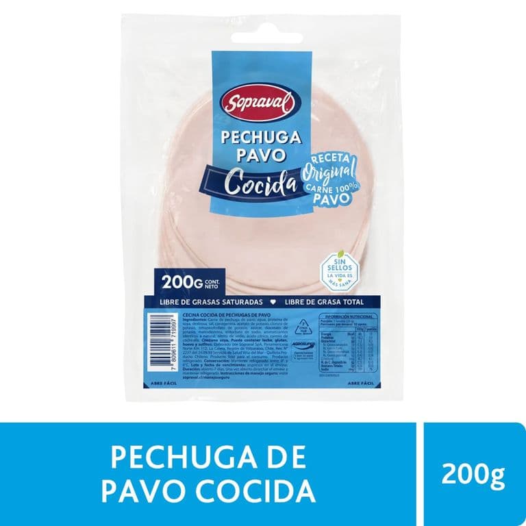 Pechuga de Pavo Cocida Sopraval 200 gr