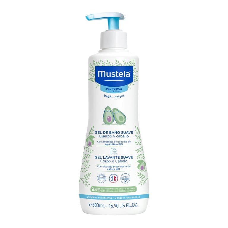 Gel de Bano Suave para Bebe Mustela Cuerpo y Cabello 500 ml