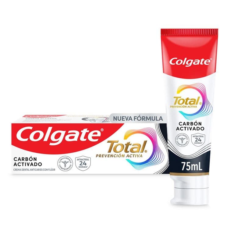 Pasta de Dientes Colgate Total Carbon Activado y Fluor 75 ml