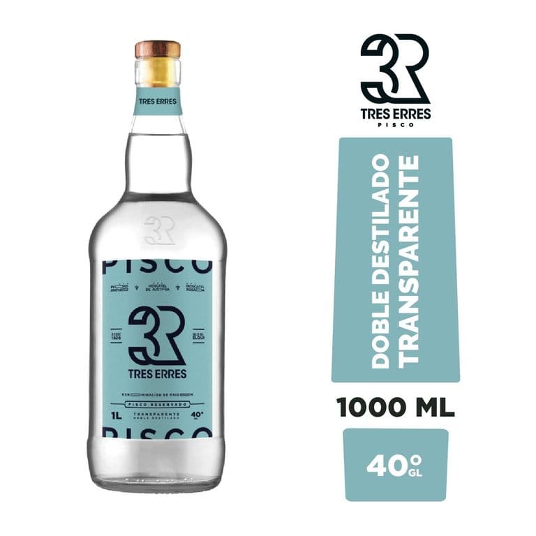 Pisco Reservado Transparente Doble Destilado 40o 1 LT